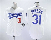 Dodgers 31 Mike Piazza White Throwback Cool Base Stitched Baseball Jerseys,baseball caps,new era cap wholesale,wholesale hats